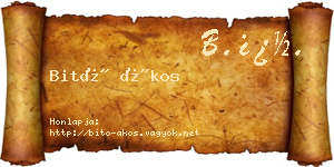 Bitó Ákos névjegykártya